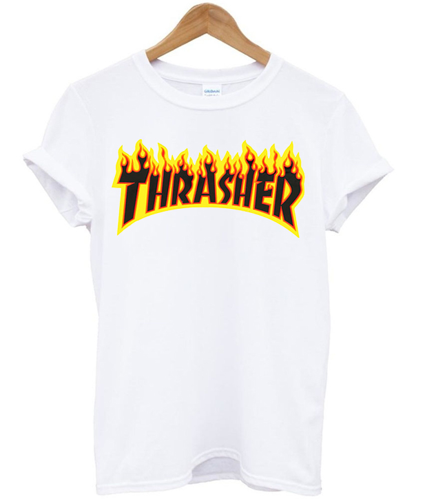 thrasher flames t shirt