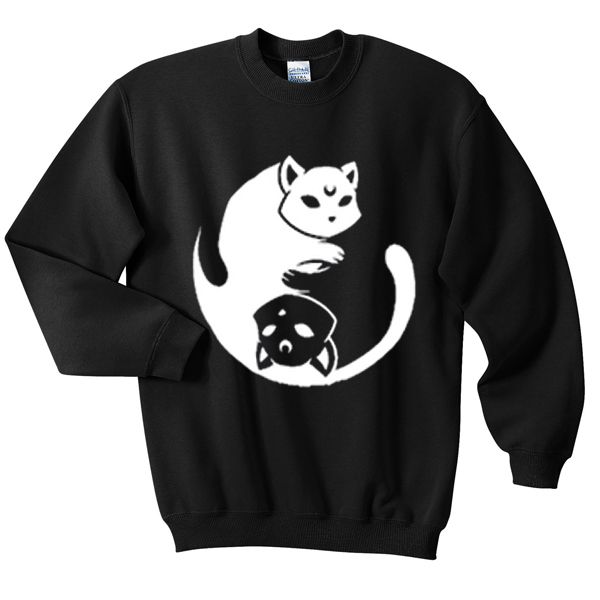 yin yang cat sweater