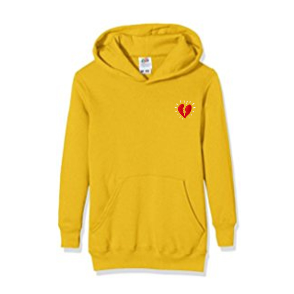 yellow broken heart hoodie